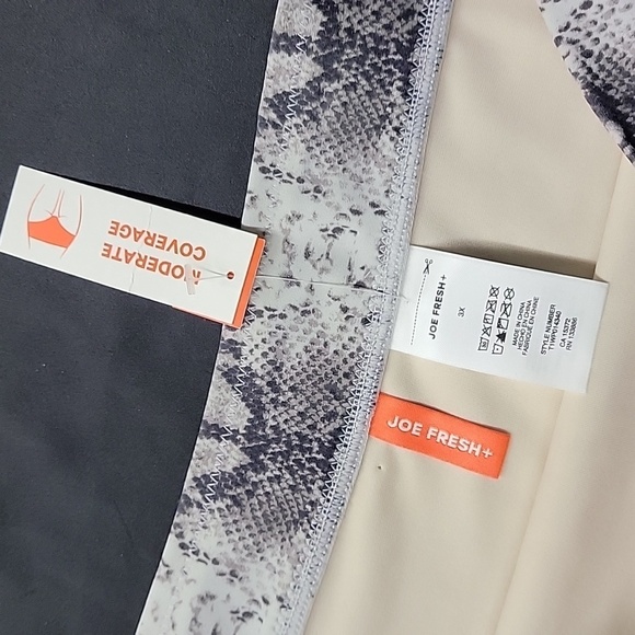 🌈NWT Joe Fresh Moderate Coverage High-Cut Snakeskin Print Bikini Bottoms 3X - Picture 2 of 6